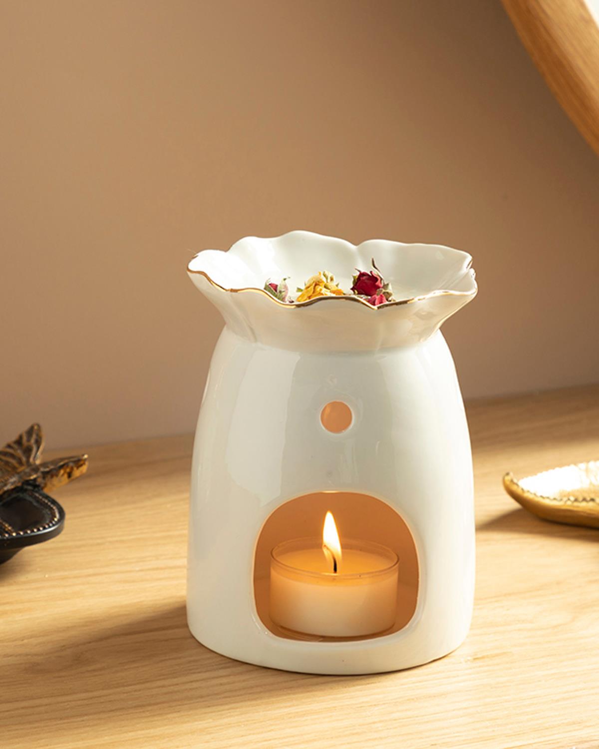 Bouquet Кандило 11X11X14 cm Бял