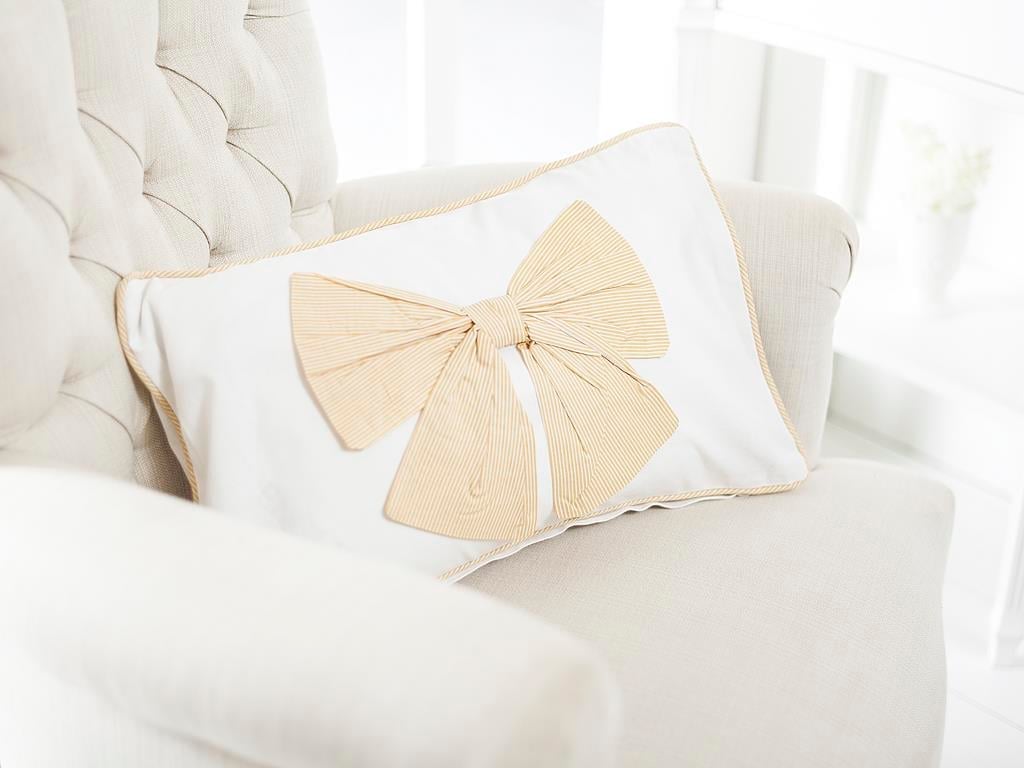 Bow ВЪЗГЛАВНИЦА Бродирани 30x50 cm Yellow.