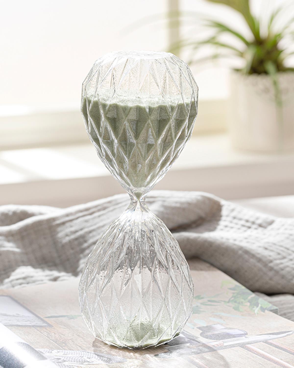 Bright Пясъчен Часовник 30 мин. Стъкло 8x8x20 cm Зелен