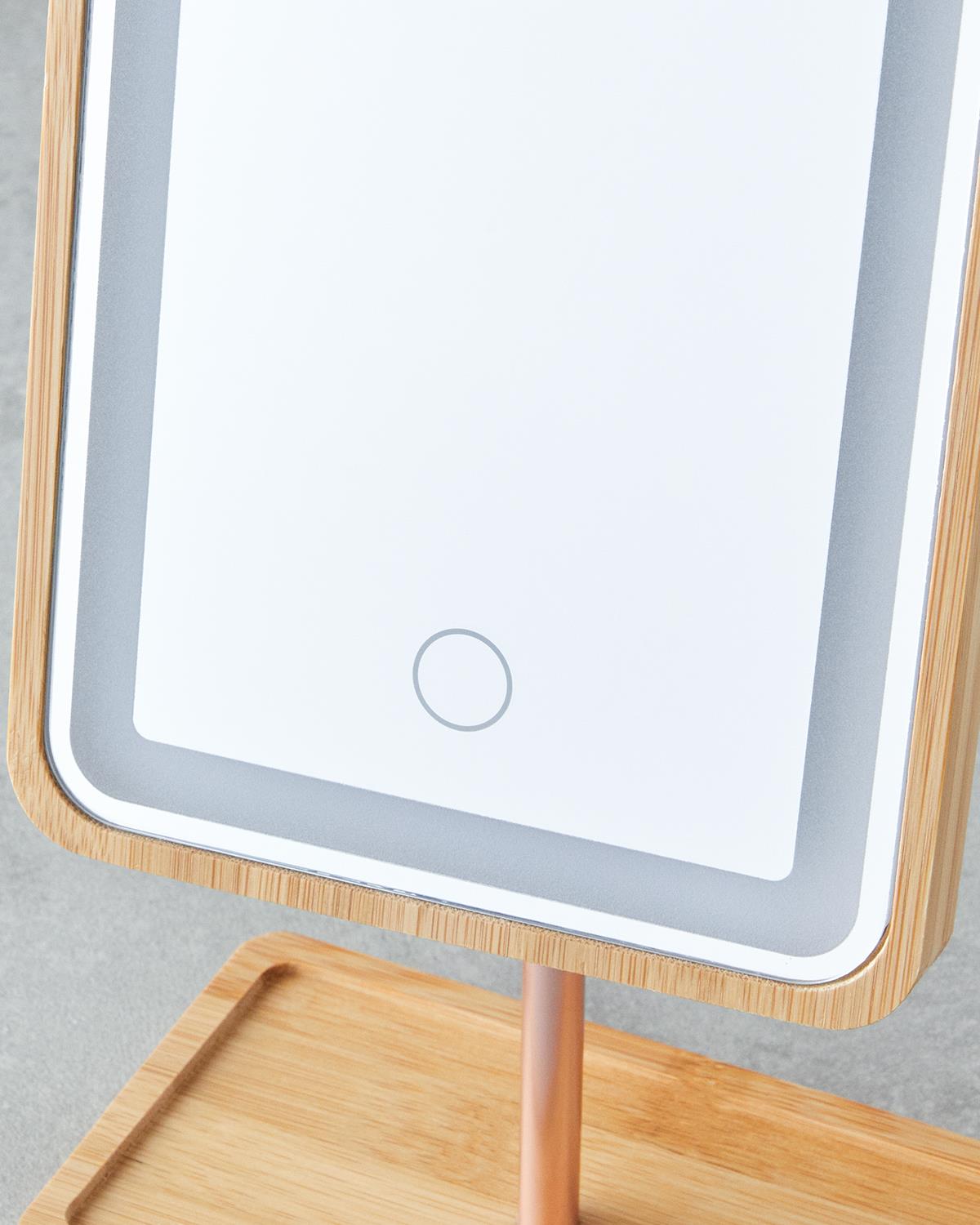 Bronte Огледало С Led 30 см Натурален