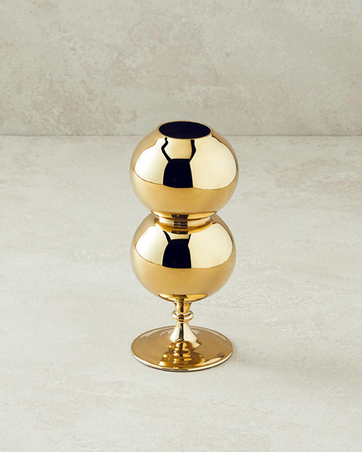 Bubble Ваза Единичен Стъкло 8,5x16,5 см Златен