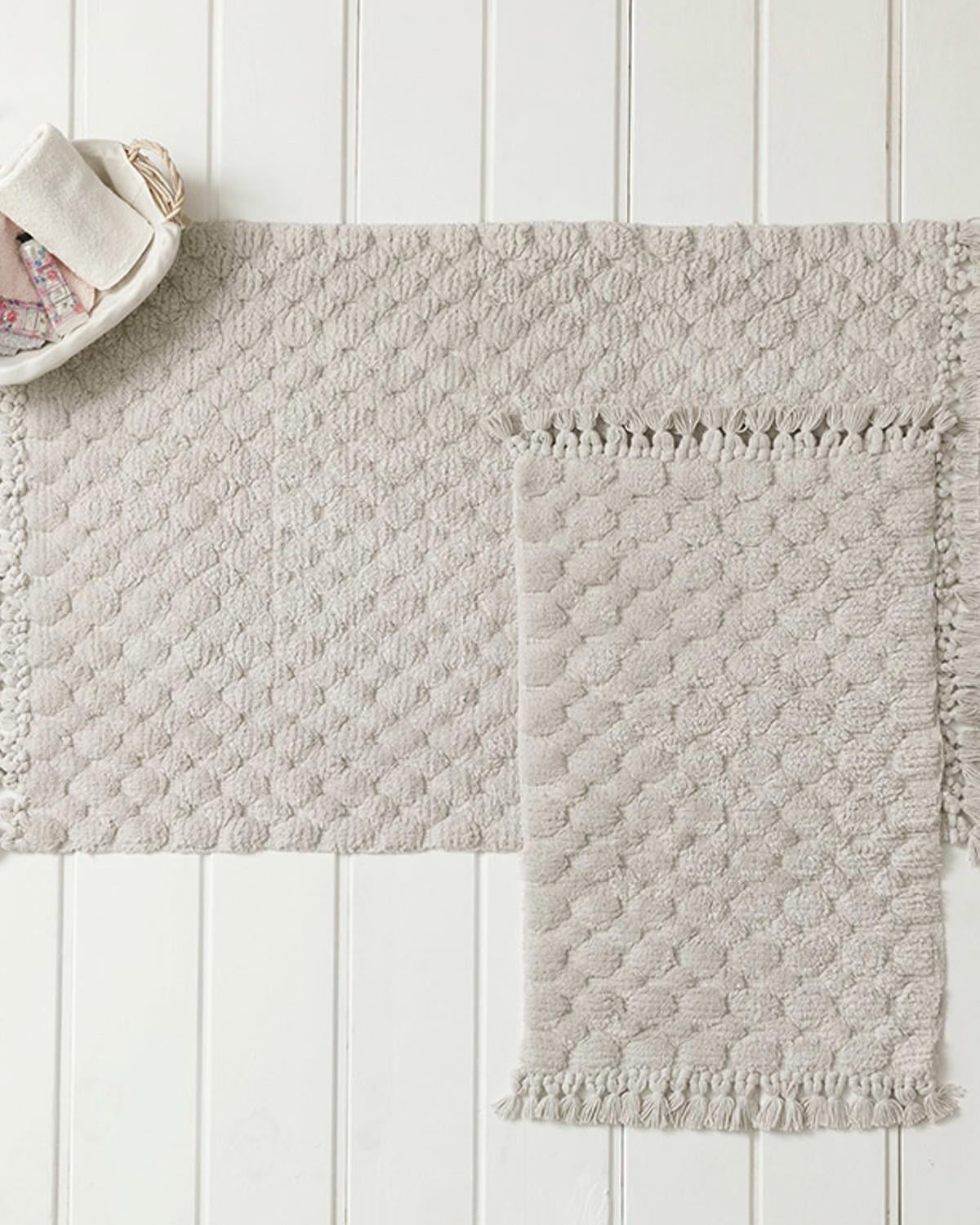 Bubbles Комплект Постелки За Баня 2 бр. Памучен 60x90 + 40x60 см Сив