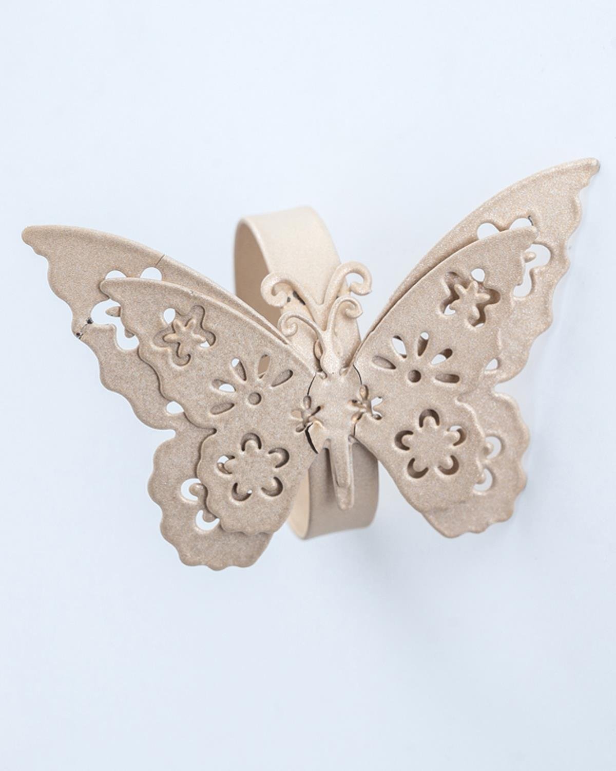 Butterfly Пръстени За Салфетки Единичен Ковано желязо 7,5x7,5x5,0 см Златен