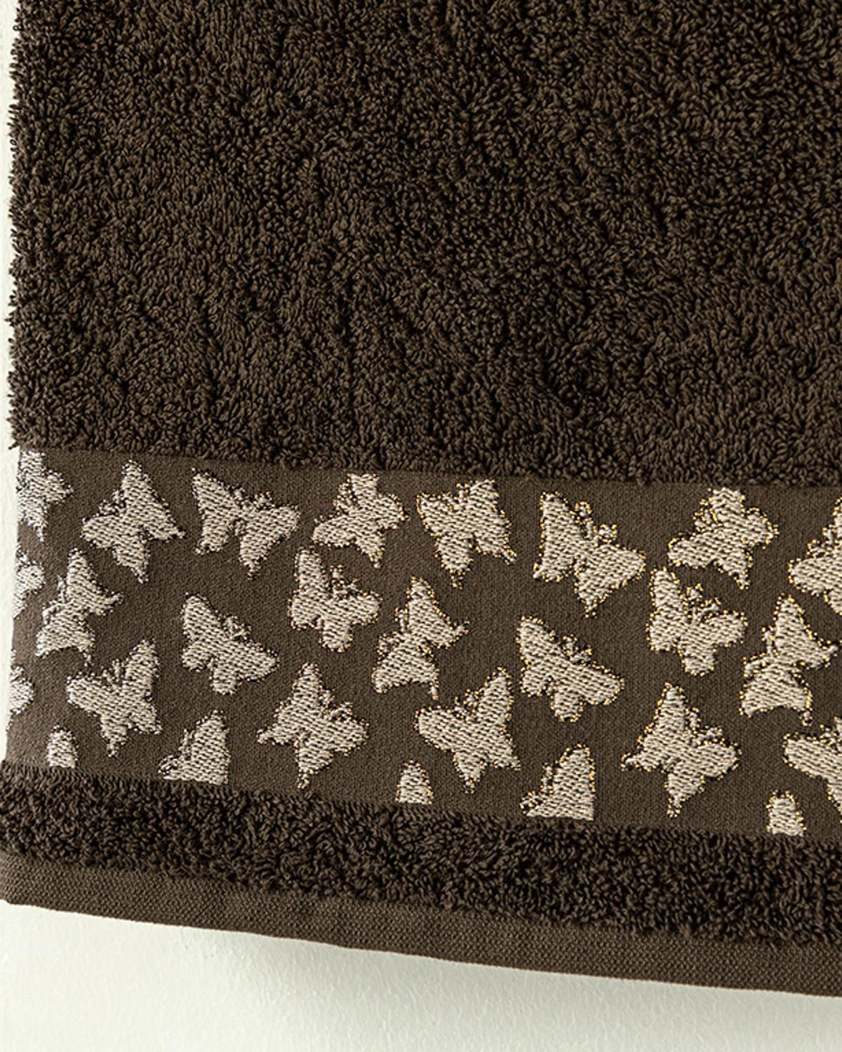 Butterfly Dream Кърпа За Лице Жакардов с борд 50x80 см Кафяв