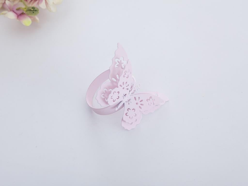 Butterfly ПРЪСТЕН ЗА САЛФЕТКИ Единичен Ковано желязо Light Pink,
