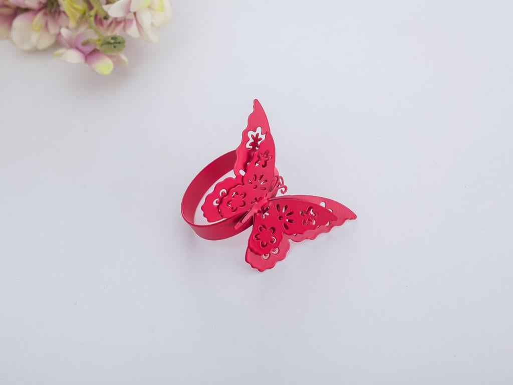Butterfly ПРЪСТЕН ЗА САЛФЕТКИ Единичен Ковано желязо Red