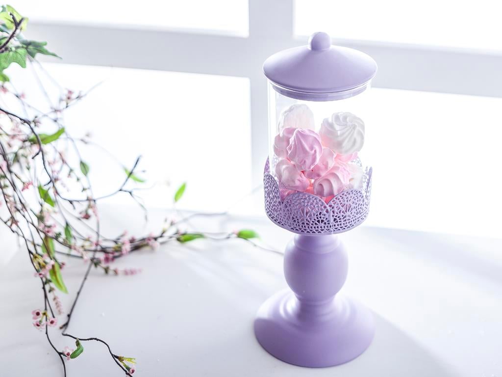 Candy ДЕКОРАТИВНА ЗАХАРНИЦ Голяма Ковано желязо Lilac.