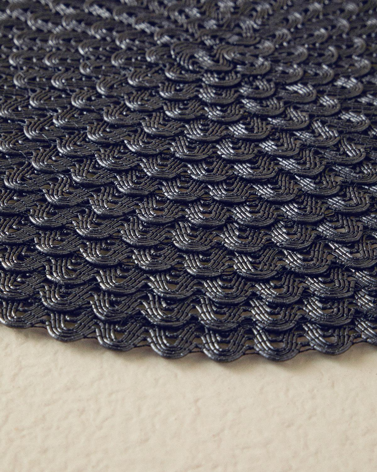 Carlotta Подложки За Хранене 2 бр. Полипропилен 38 см Черен