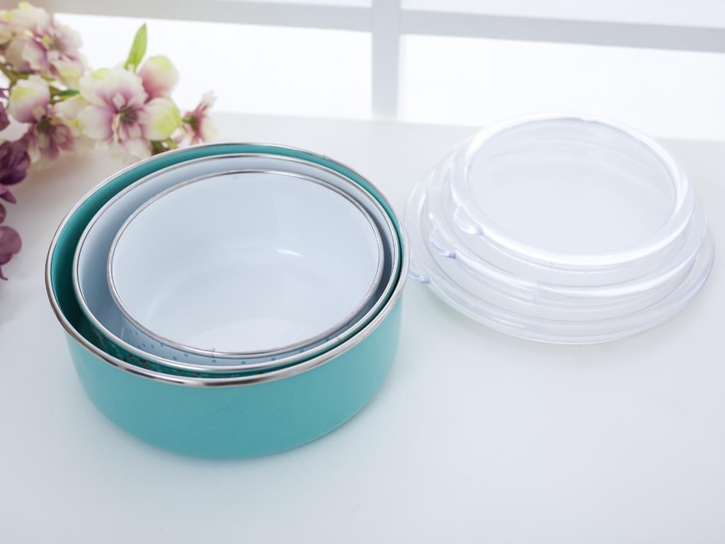 Carola КУТИЯ ЗА СЪХРАНЕНИЕ 3 бр. Емайлиран 14 - 16 - 18 cm Mint