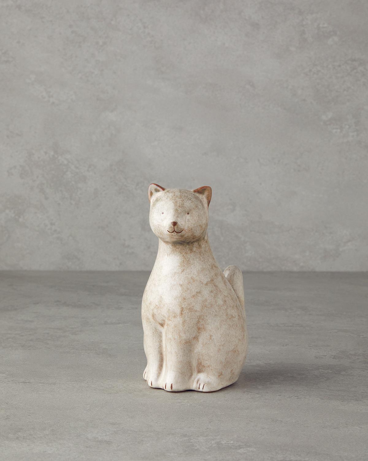 Cats Dolomite Trinket 16.5 cm Cream