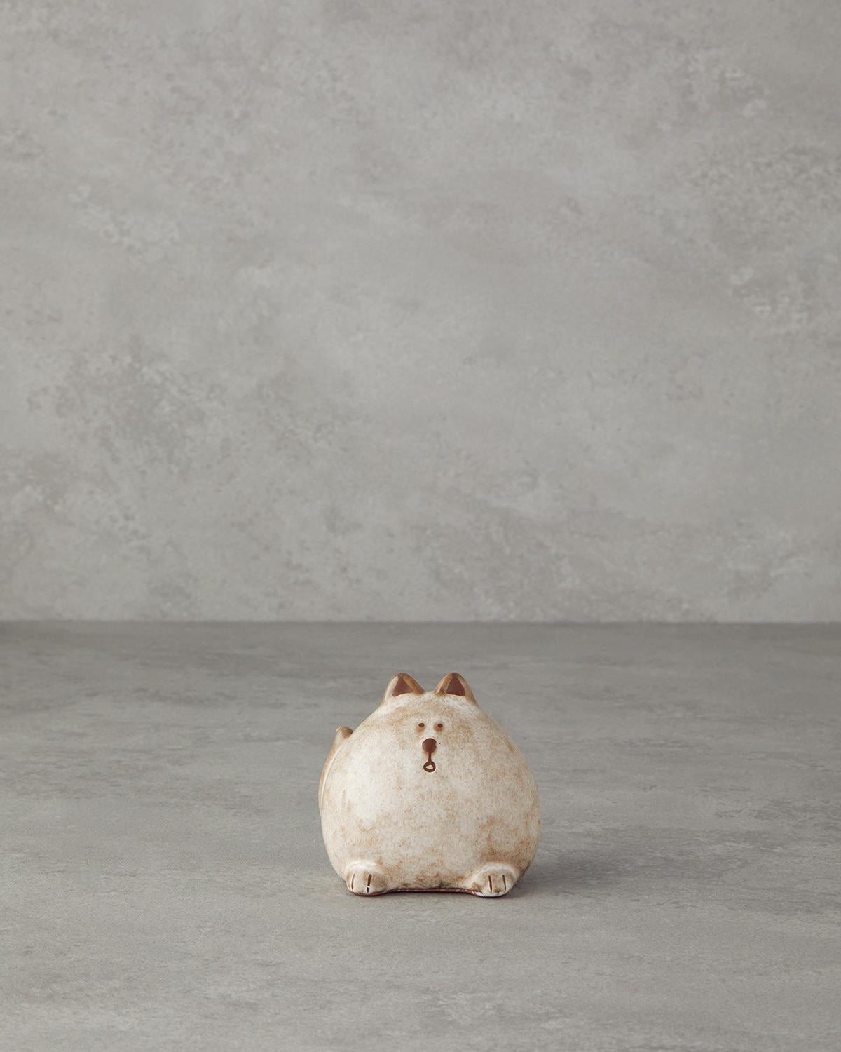 Cats Dolomite Decorative Object 7,5 cm Cream