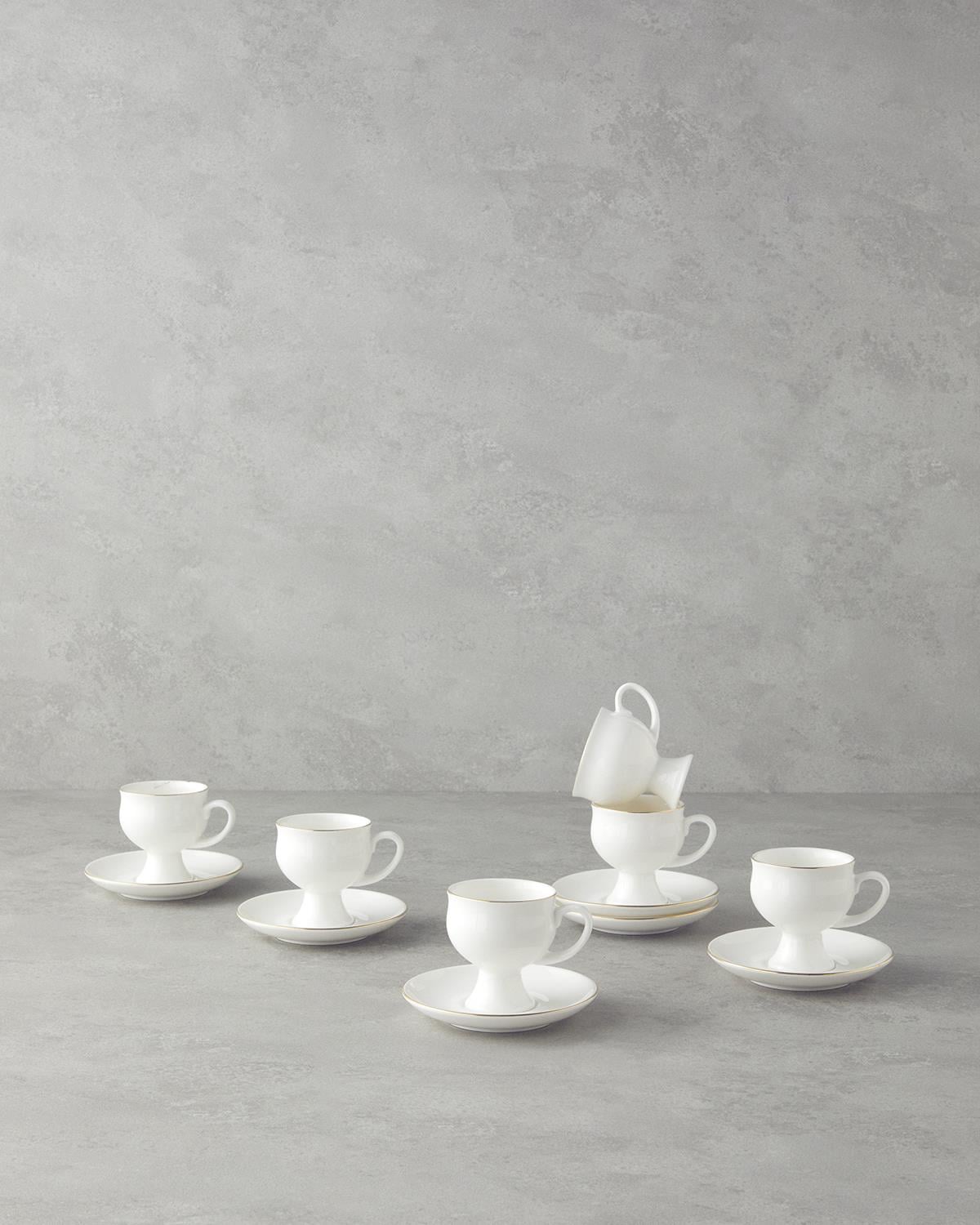 Catty Porcelain 12 Parça 6 Kişilik Coffee Cup Set 90 ml Gold