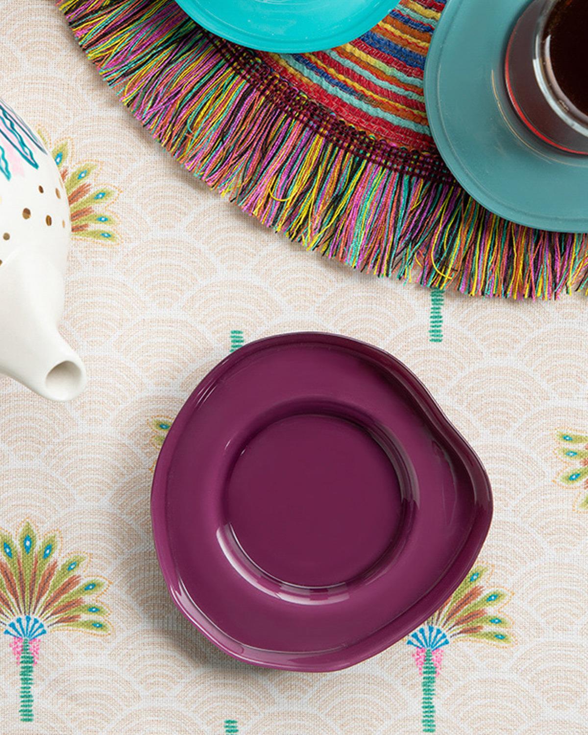Charm Glass Tea Plate 12 cm Purple