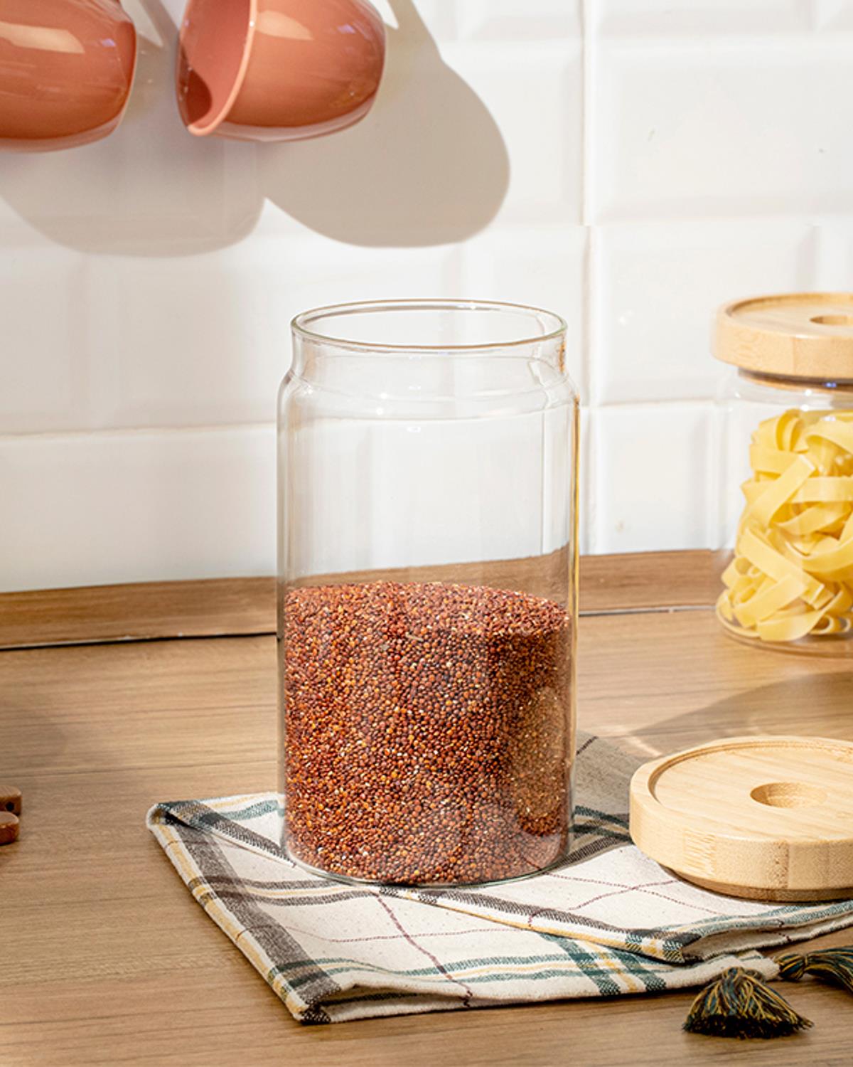 Checker Буркан Съхранение Стъкло 1200 мл Прозрачен