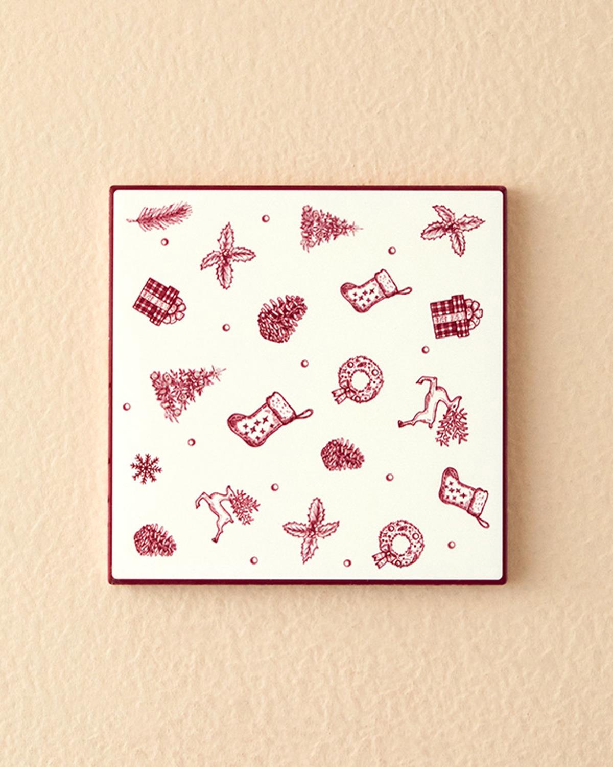 Cheerful Pop Подложка За Топло Сервиране Керамика 16x16 см Червен