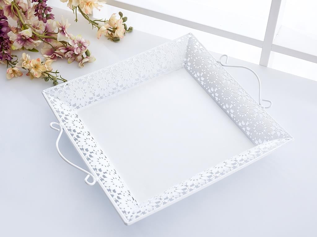 Cherly ТАБЛА Квадратна Метален White