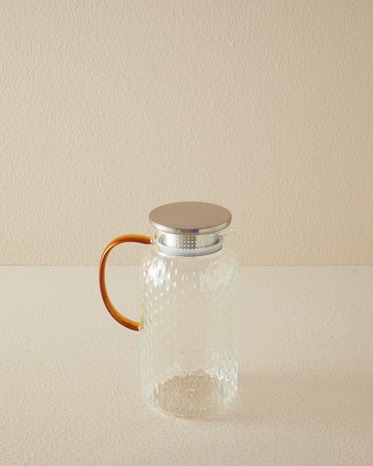 Cherry Кана Боросиликатно стъкло 1900 мл Прозрачен