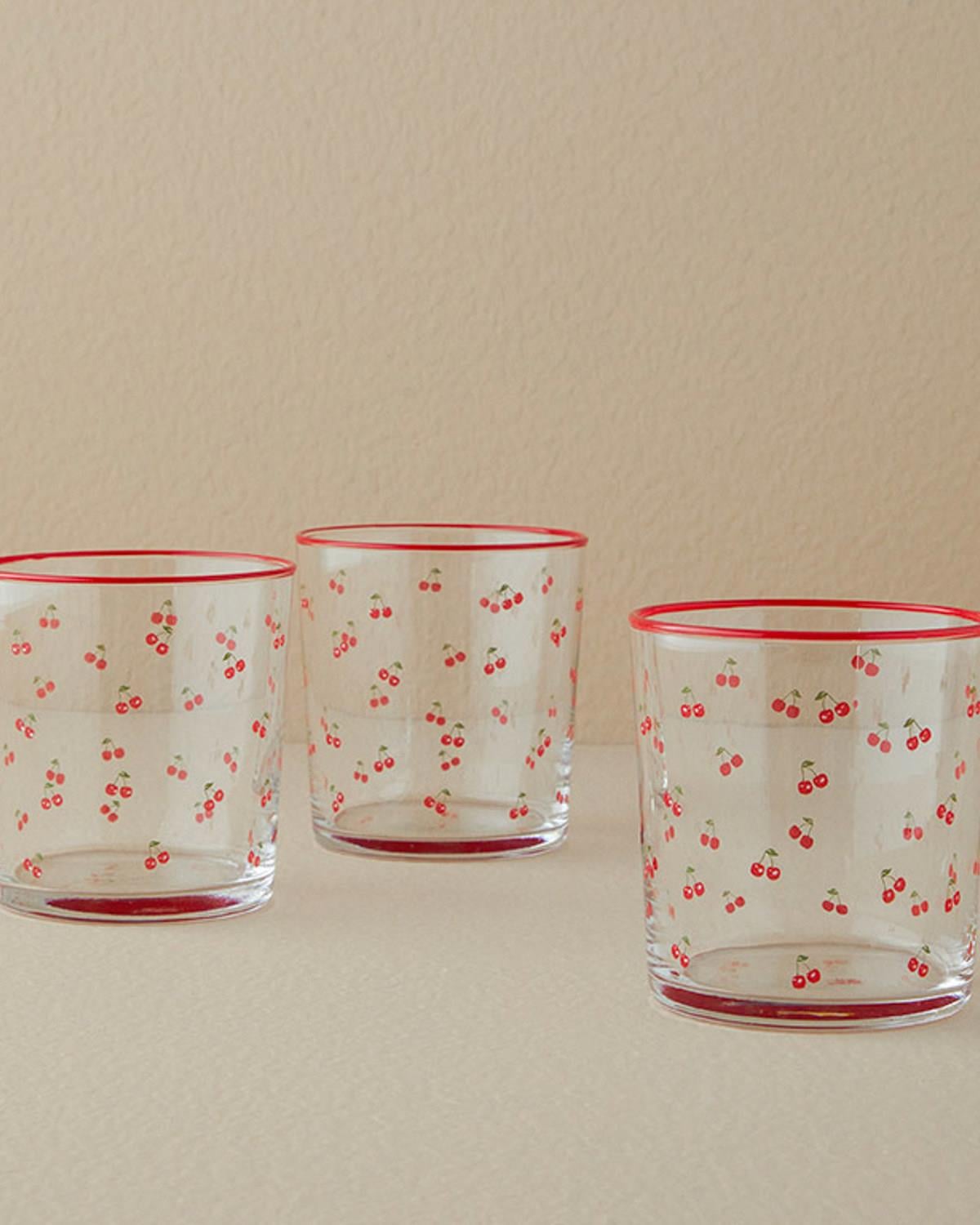Cherry Чаша 3 бр. Стъкло 380 мл Червен