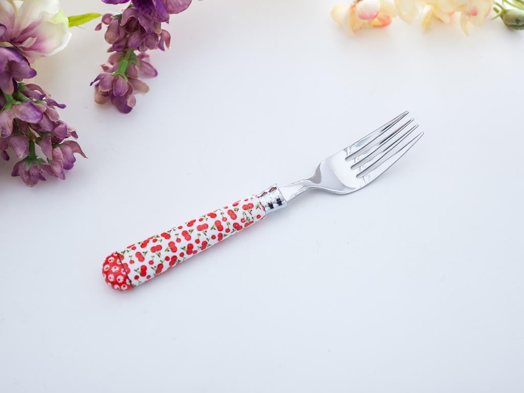 Cherry ВИЛИЦА ЗА ДЕСЕРТ 6 бр. Неръждаема стомана . Red