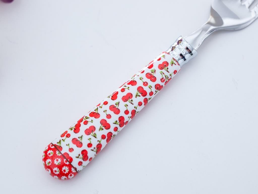 Cherry ВИЛИЦА ЗА ДЕСЕРТ 6 бр. Неръждаема стомана . Red
