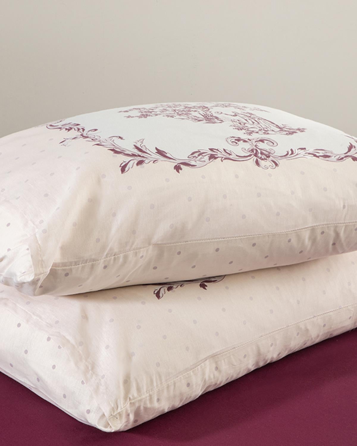 Chic Tuile Калъфка За Възглавница 2 бр. Памучен 50x70 см Дамсон