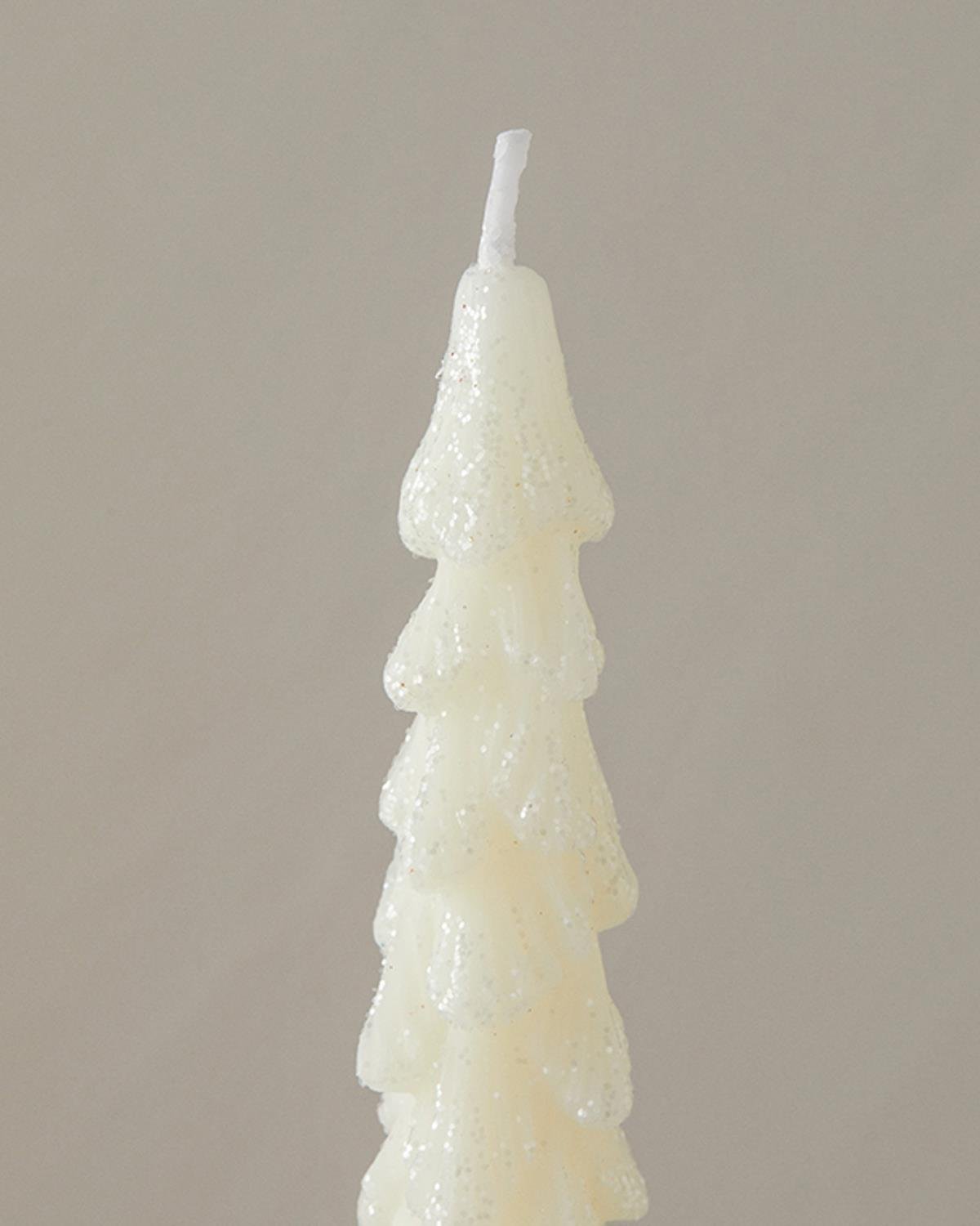 Christmas Tree 2 pcs Candle Ecru