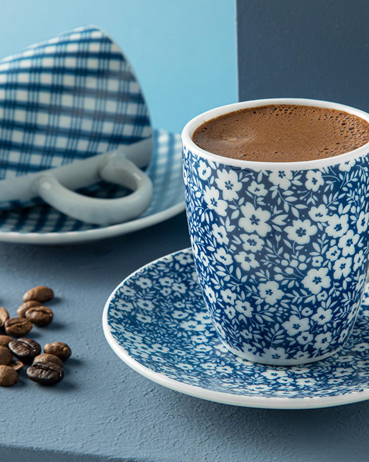 Cielo Сервиз За Кафе 4 Бр. За 2 Души, Порцелан, Тъмно Синьо, 100 Ml