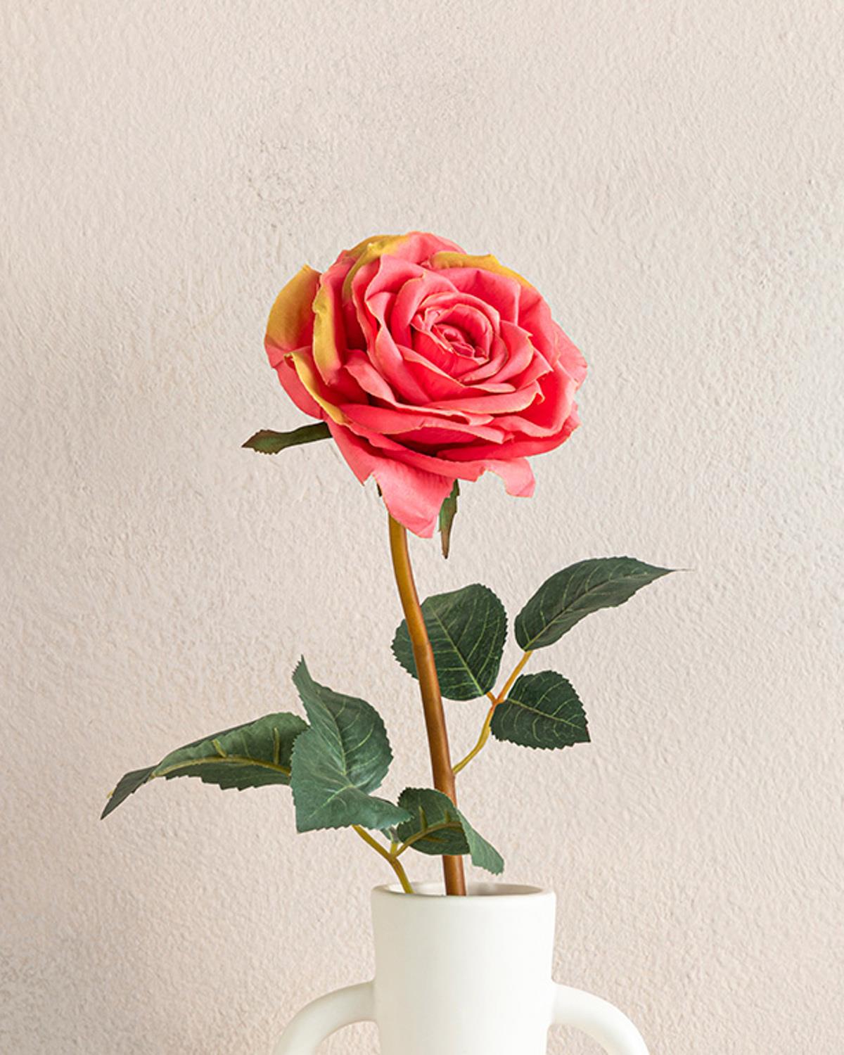 Classy Rose Една Клонка Изкуствено Цвете Пластмасов, Светло Розово,, 64 Cm