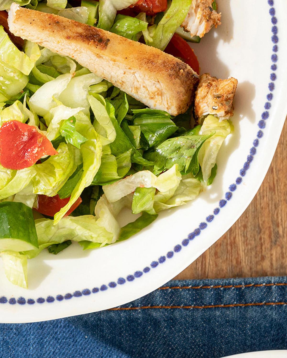 Clover Stripe Купа За Салата Порцелан, Бяло - Синьо, 20 Cm