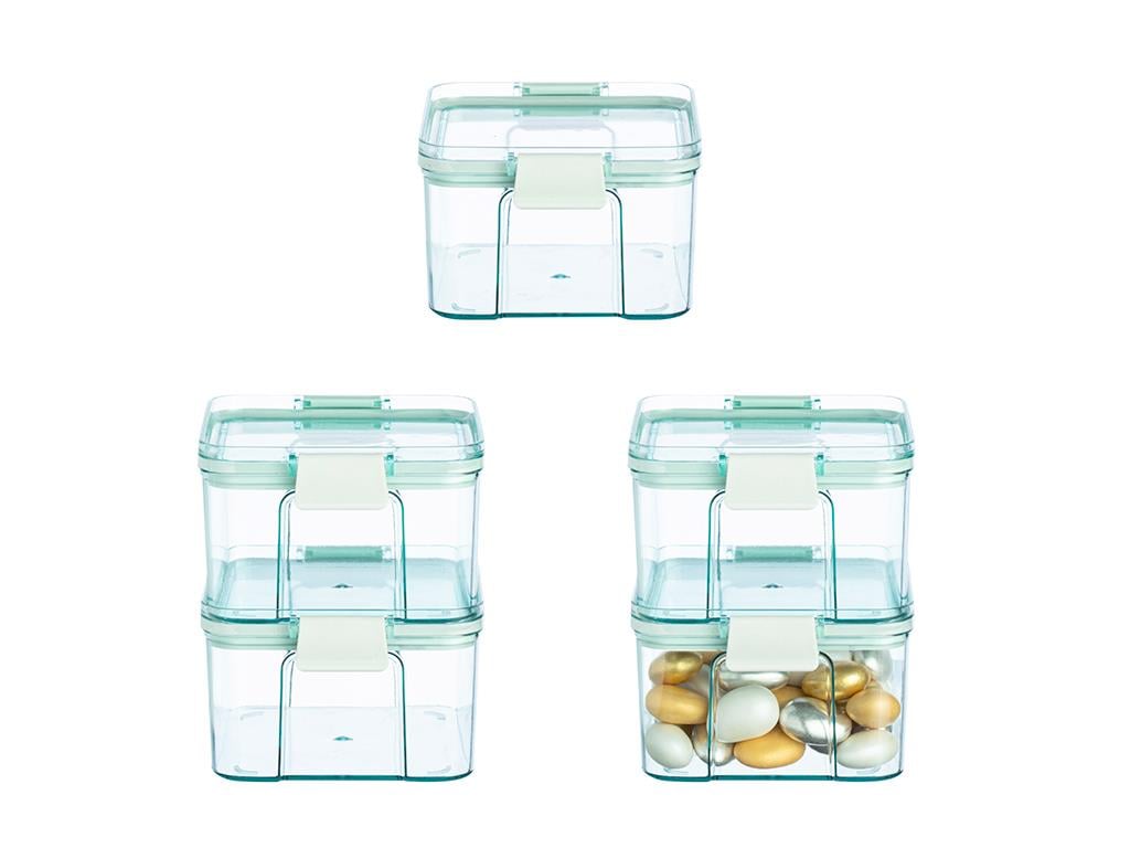 Colorato Контейнер За Храни 2Бр., Акрил, Зелено, 450 Ml