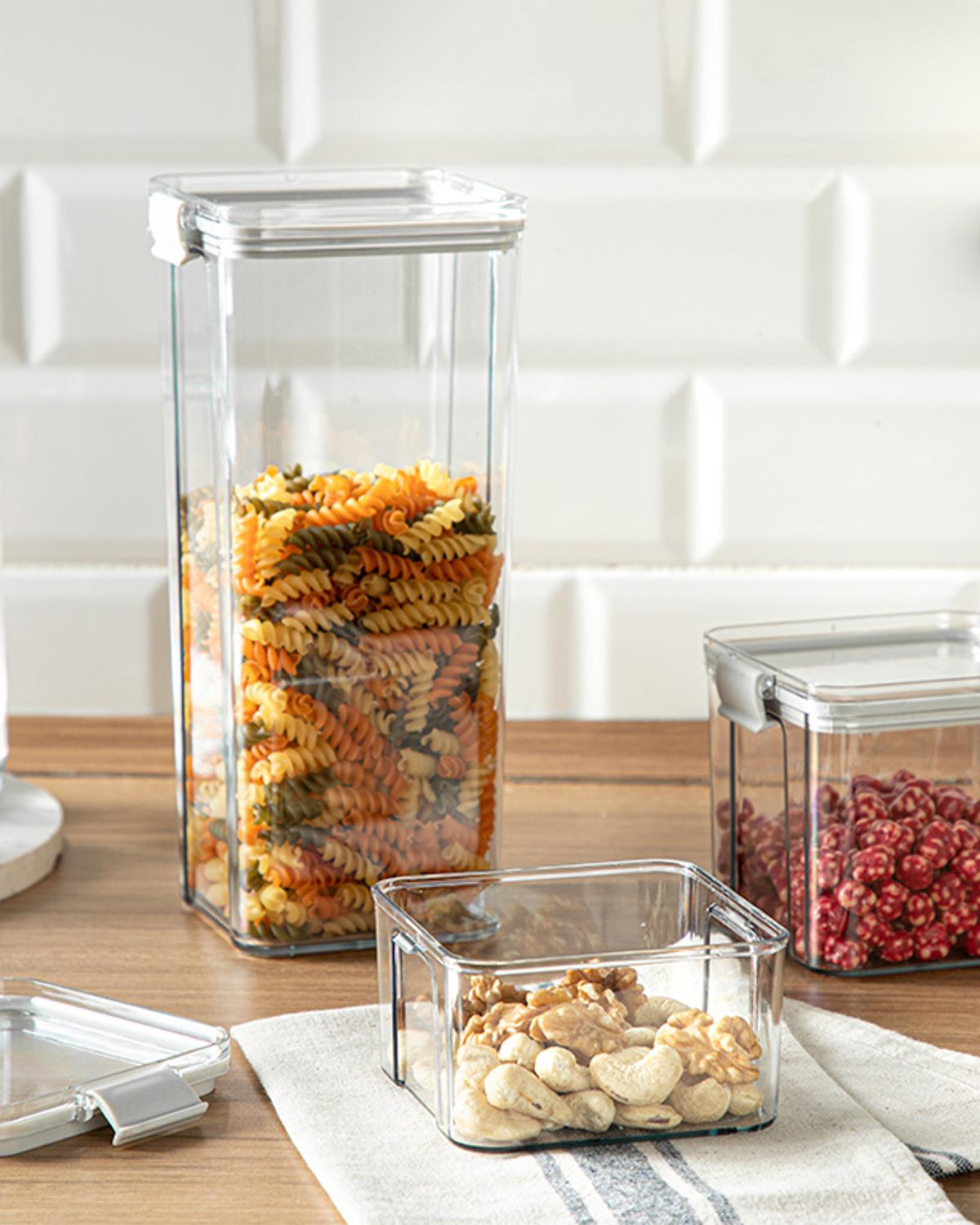 Colorato Съд За Съхранение 2 бр. Акрил 700 мл Сив