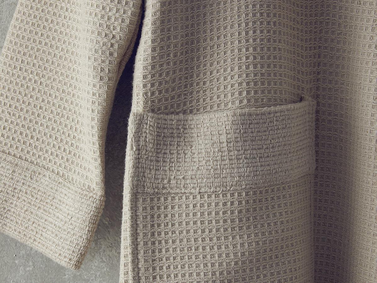 Como Комплект Халат За Баня Одеяло пике Микропамук S-M Бежов