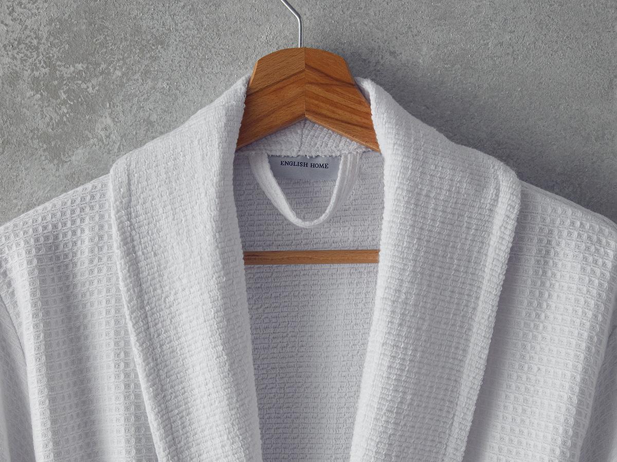 Como Комплект Халат За Баня Одеяло пике Микропамук S-M Бял