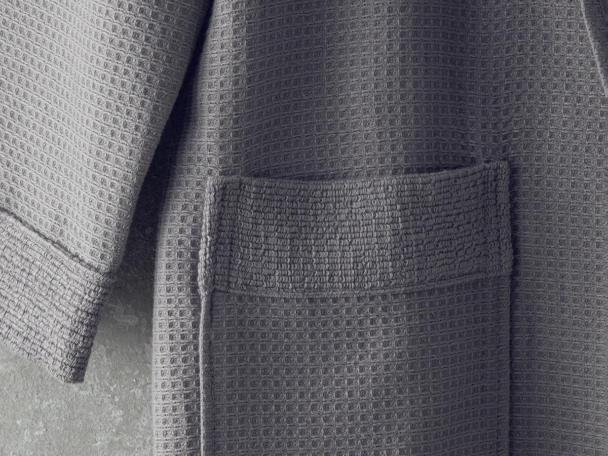 Como Комплект Халат За Баня Одеяло пике Микропамук S-M Сив