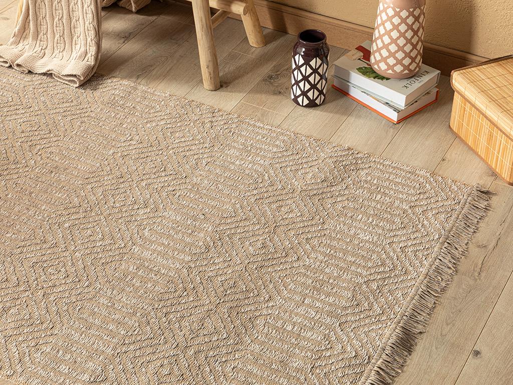 Cool Geometric КИЛИМ Şönil-Jüt 120x180 cm Beige
