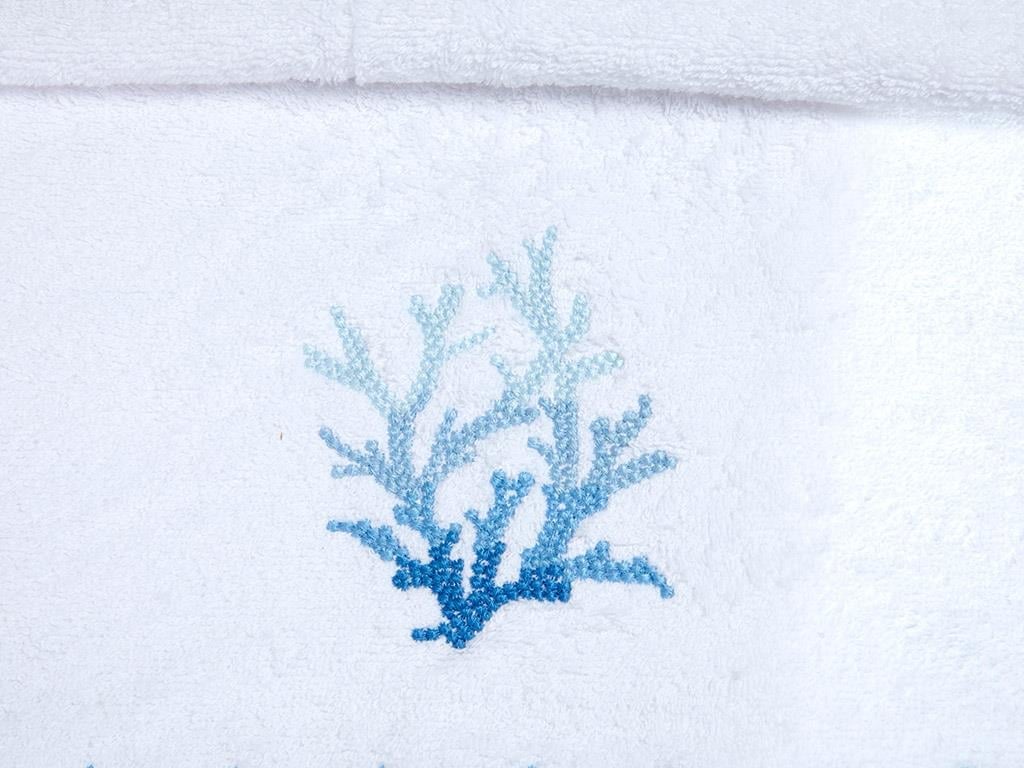 Coral ХАВЛИЯ ЗА ЛИЦЕ Бродирани 50x80 cm White-Blue
