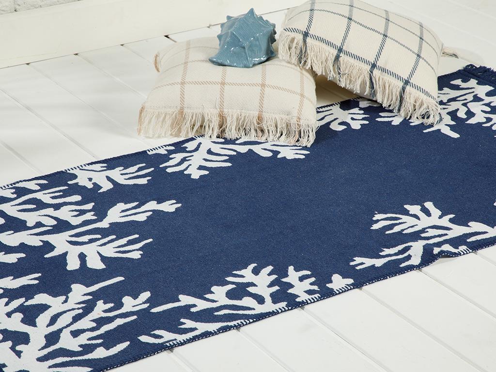 Coral КИЛИМ Тъкан 80x150 cm Тъмно синьо