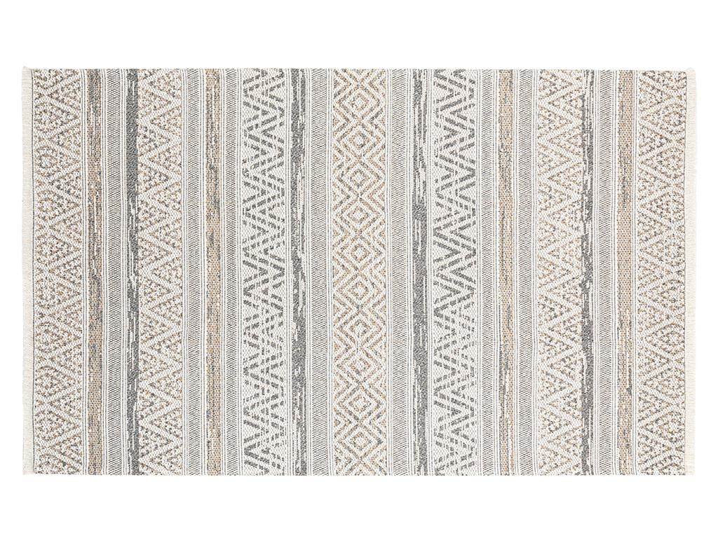 Cotton Modern Килим Тъкан, Бежово-Сиво, 74 X 150