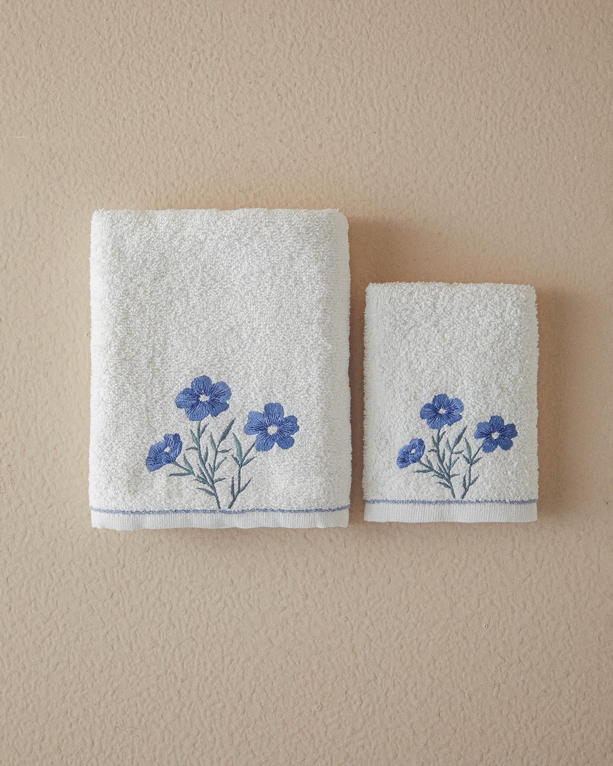 Creeper Комплект Хавлия За Лице Бродирани, Памучен, Екру, 0