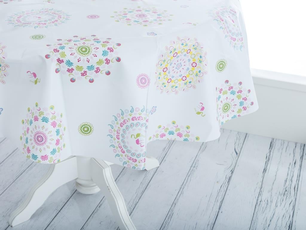 Creole Покривка за Маса ПВЦ 140 cm White-Green