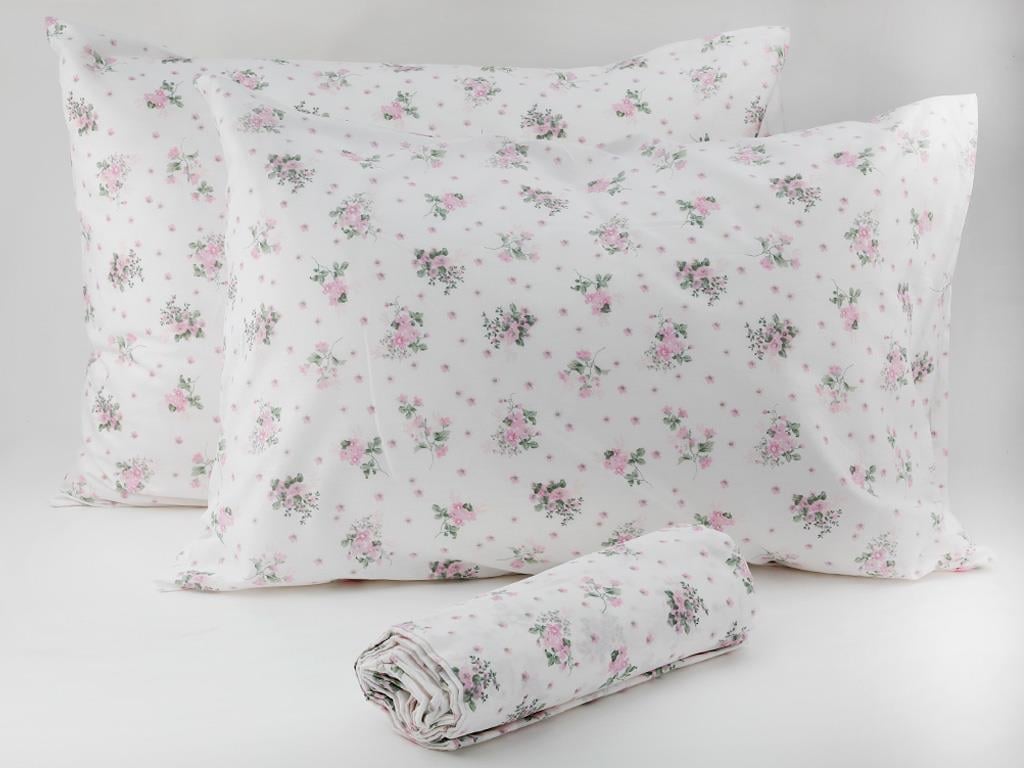 Crispy Flowers КОМПЛЕКТ ЧАРШАФИ С Л Двоен Памучен 160x200 cm Pink