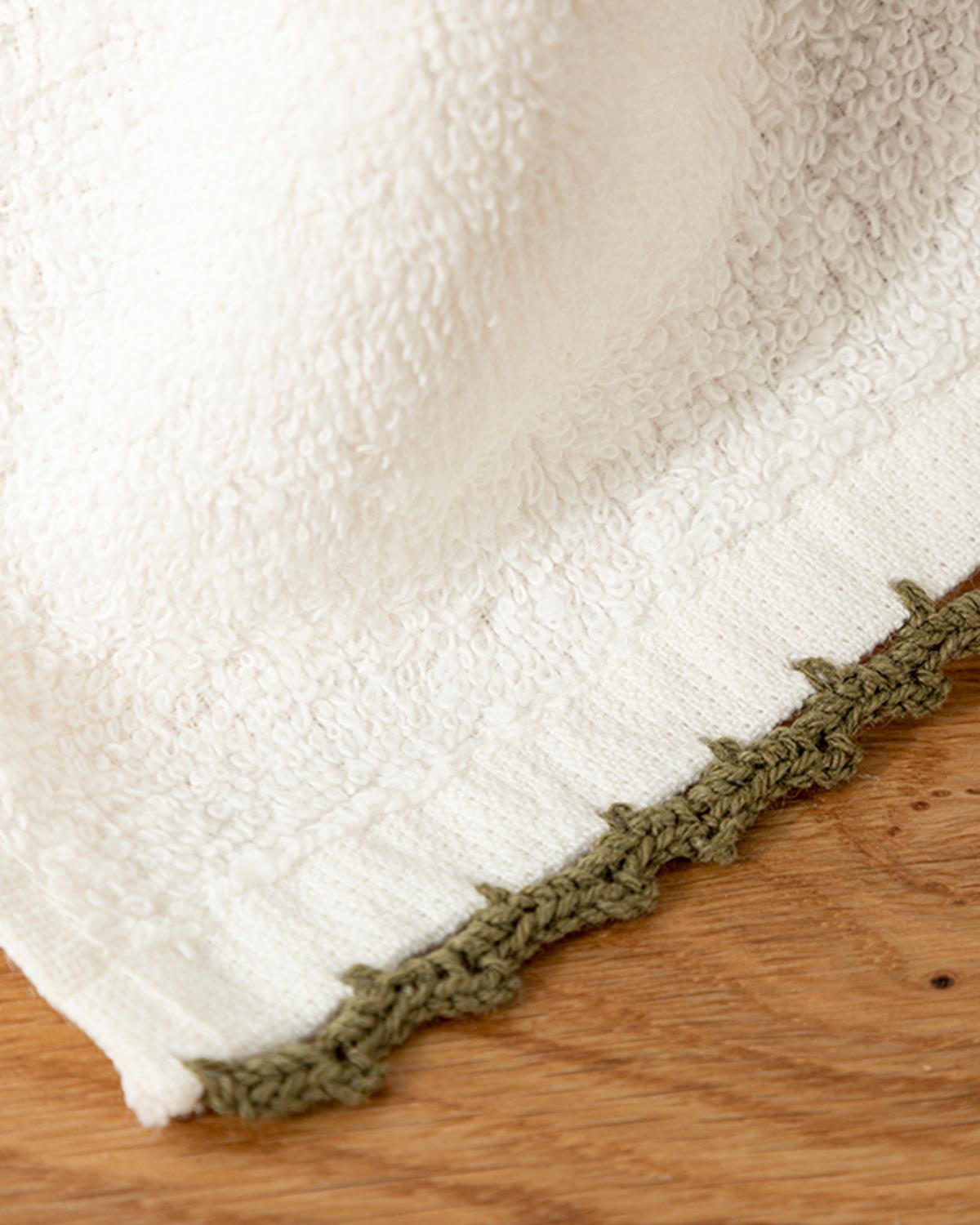 Croshet Line Кърпа За Ръце С крошет Памучен 30x40 см Екрю - Зелен