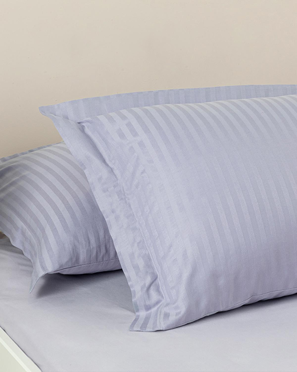Crystal Silky Twill 2 Pcs with Flaps Pillow Case 50x70 cm Blue