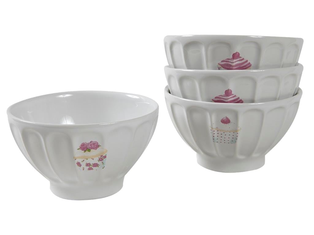Cupcake Купички за Ядки 4 Set Порцелан . White