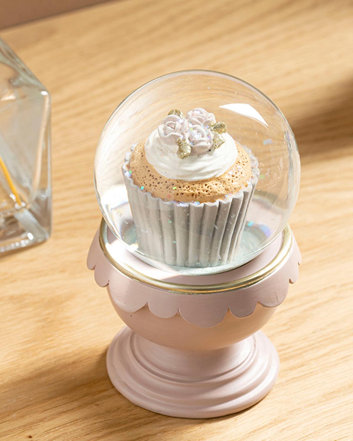 Cupcake Снежен Глобус 5x5x8 см Розов