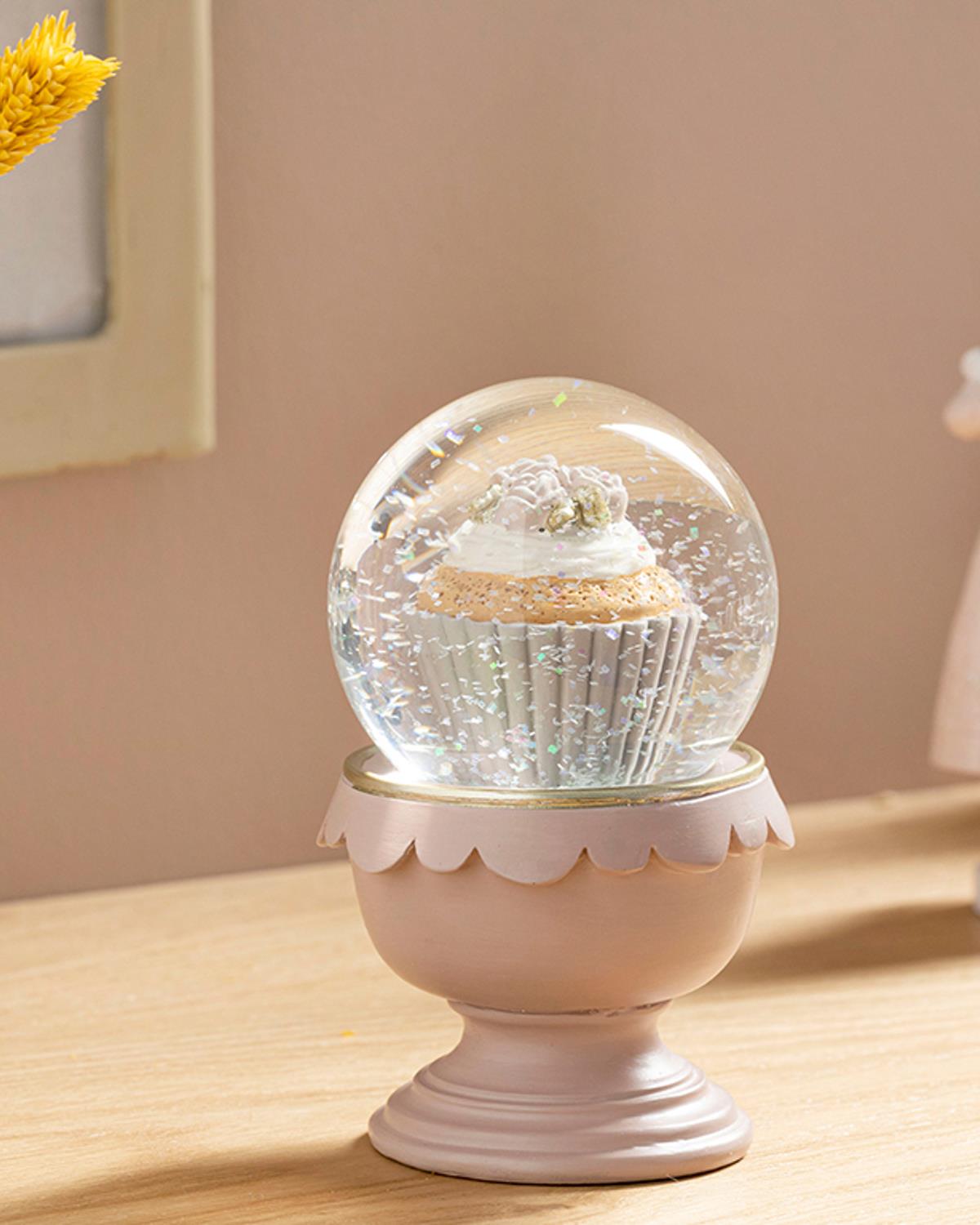 Cupcake Снежен Глобус 5x5x8 см Розов