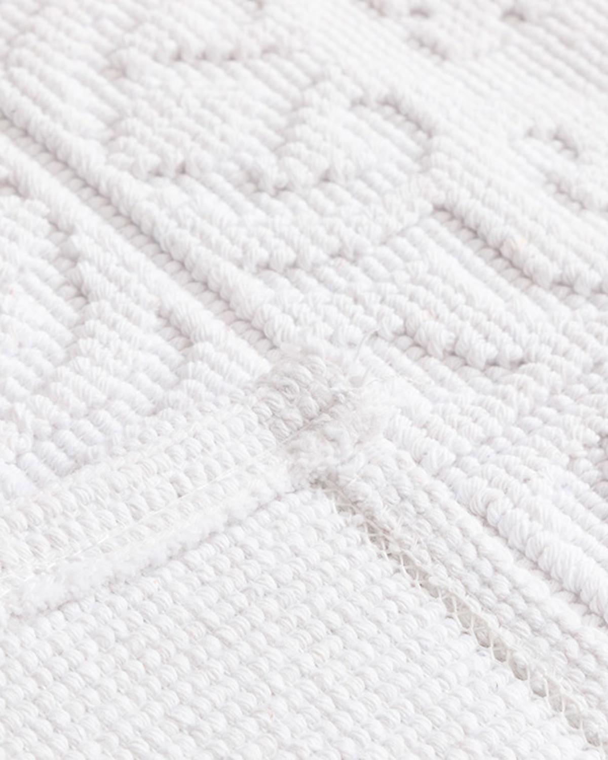Curl Килим Памучен 50x80 см Бял