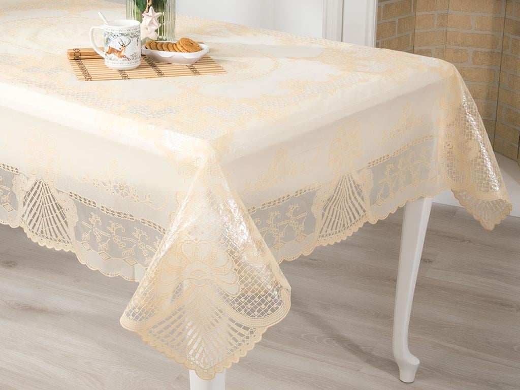 Daisy Покривка за Маса Правоъгълна Винил 152x228 cm Light Beige