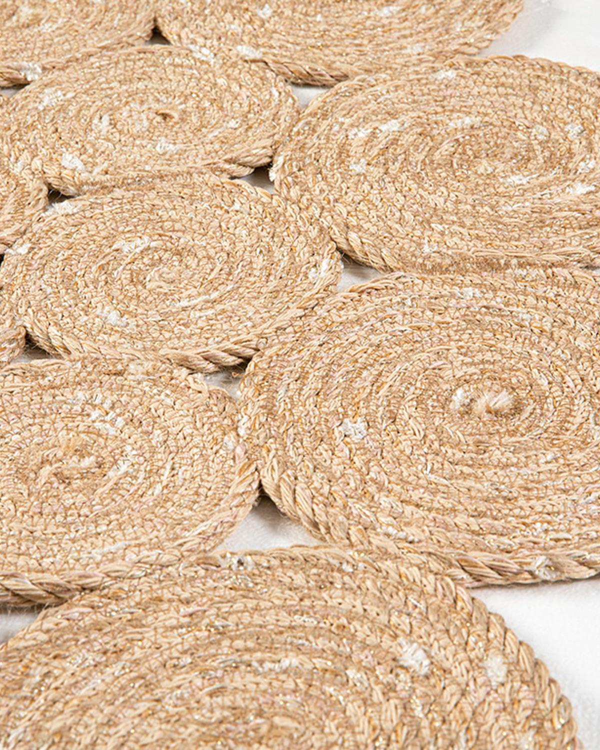 Daisy Jute Decorative Jute Carpet 90 cm Natural Gold
