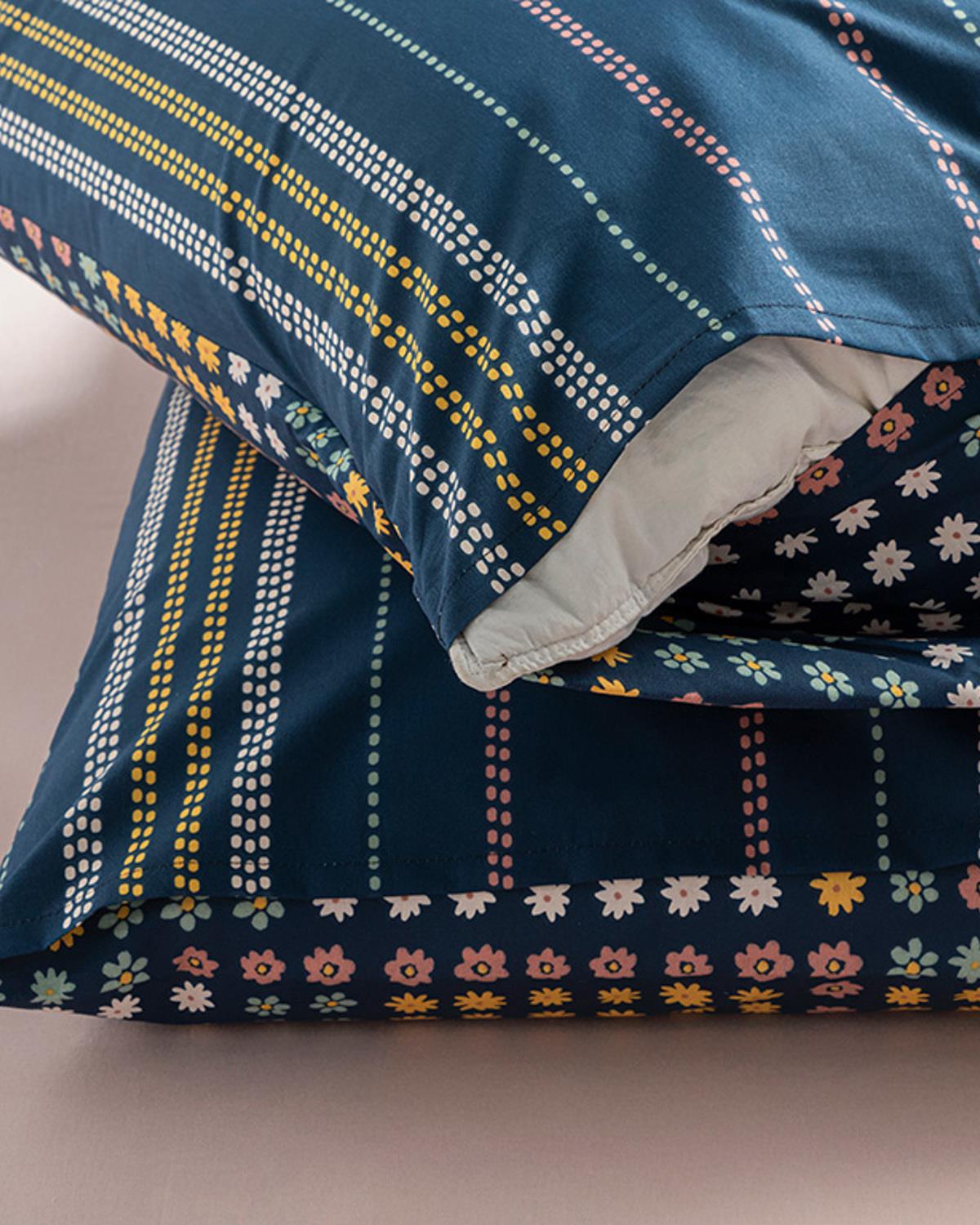 Daisy Patch Кълъфка За Възглавница 2Бр., Памучен, Тъмно Синьо, 50 X 70 Cm